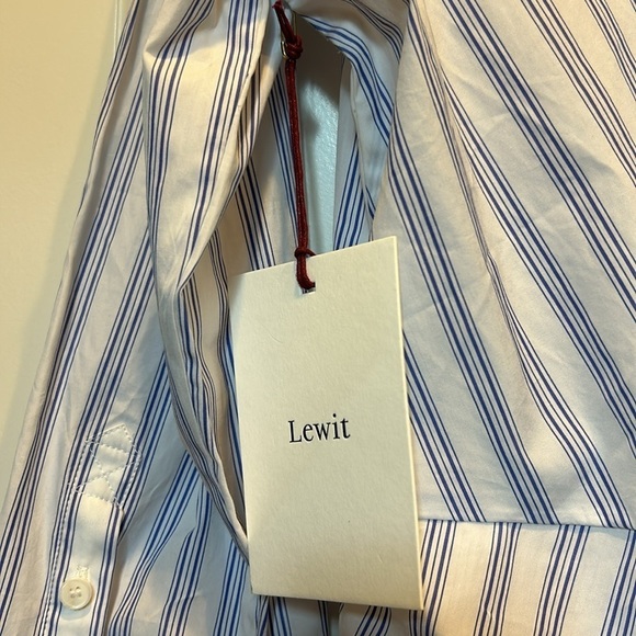Lewit Blouse Cotton Blue Stripe NWT size S - Picture 4 of 6
